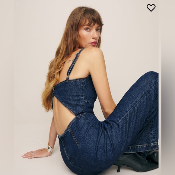 Reformation Daphne Wide Leg Denim Jumpsuit - Picture 3 of 7